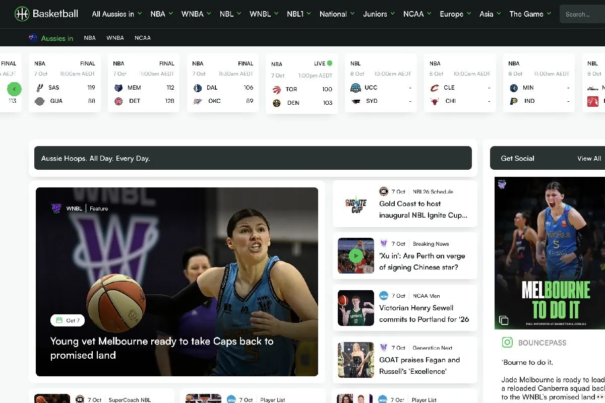 Screenshot of Basketball.com.au